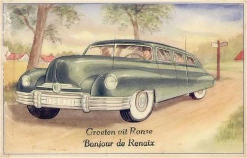 Ronse Renaix (Belgien) Leporello, Auto, II- (Abschürfungen VS, Marke entfernt)