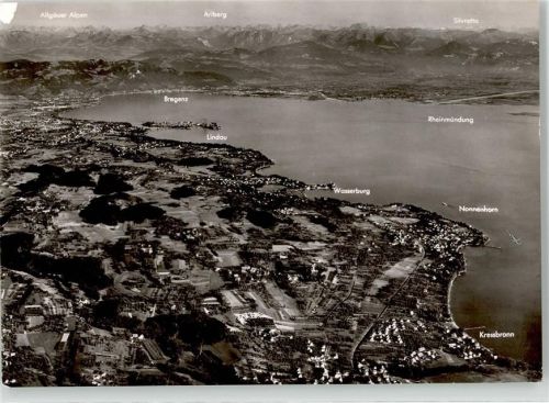 Kressbronn Fliegeraufnahme Bodensee Nonnenhorn Rheinmündung Bregenz Vorarlberg