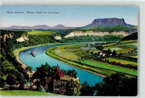 01824 O8324 Rathen Kurort , Sachs - Elbtal mit Lilienstein
