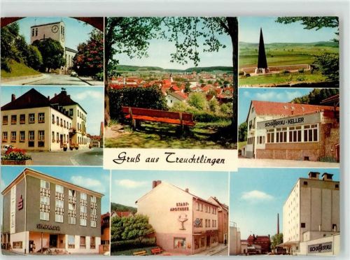 Treuchtlingen Kath. Kirche Rathaus Sparkasse Stadt Apotheke Kriegsgräberstätte Schäffbrau Keller