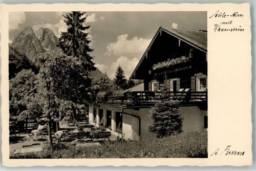 Aulealm 1936 Berghütte mit Waxenstein Fotograf Johannes Hüttenstempel