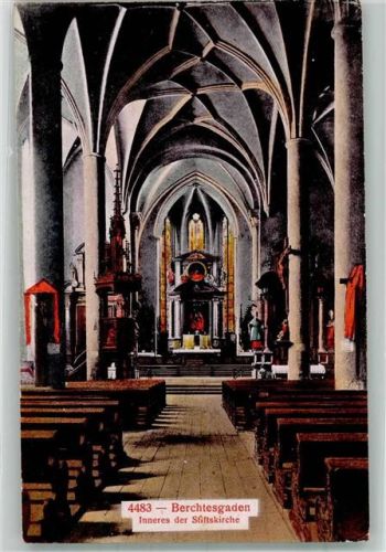 Berchtesgaden Inneres der Stiftskirche St. Peter und Johannes Verlag Lehrburger 4483