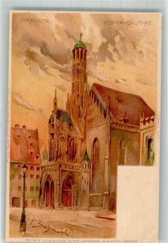 Nürnberg Liebfrauenkirche sign. P. Schmohl Lithographie