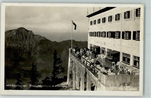 Bad Reichenhall Predigtstuhl Hotel Terrasse Fahne Berge