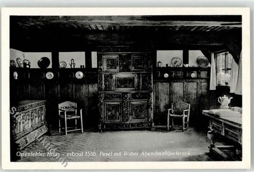 Husum Ostenfelder Haus Pesel mit Rotter Abendmahlsschrank erbaut 1550