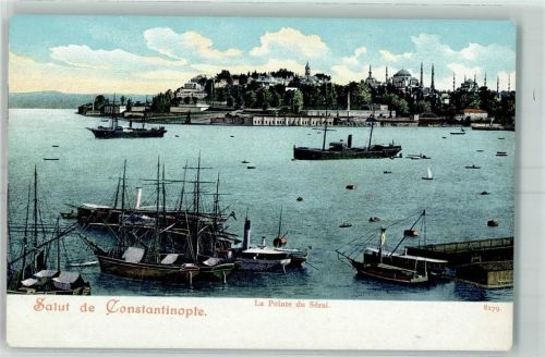 Konstantinopel Istanbul - La Pointe du Serai Segelschiff Dampfer