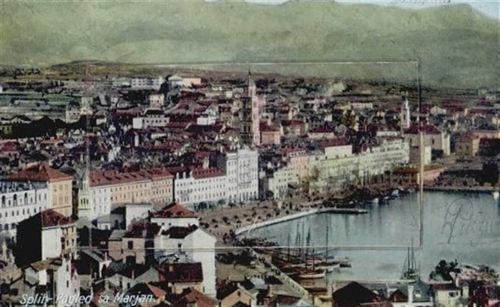 Split Spalato (Kroatien) Leporello I-II (Ecken abgestossen, fleckig RS)