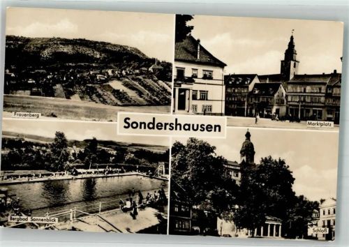99706 O5400 Sondershausen , Thür - Bergbad Sonnenblick Frauenberg Marktplatz Schloss