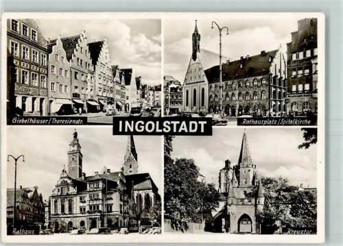 Ingolstadt Giebelhaus Theresienstraße Platz Spitalkirche Kreuztor Rathaus