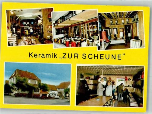 37186 W3413 Fredelsloh Werbe AK Zur Scheune Keramik-Geschäft Teichstraße 34