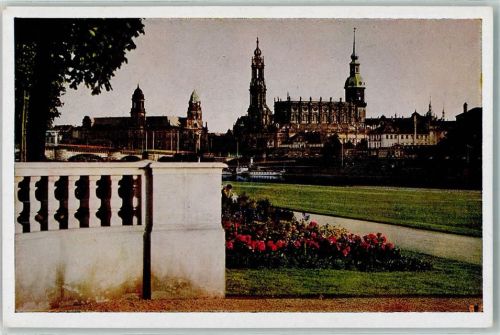Dresden Königsufer Blick vom Palais Druckfarbenfoto Nr 406