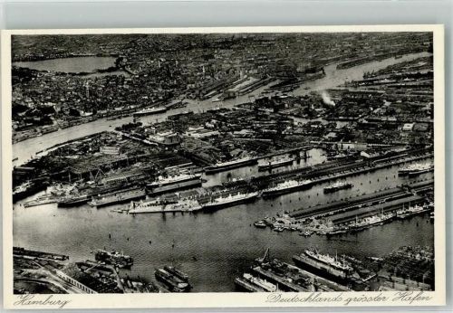 Hamburg Fliegeraufnahme des Hamburger Hafens Fotograf Hartz Verlag Hans Andres Nr. 6056