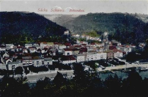 Bad Schandau Schandau (o-8320) Leporello Gesamtansicht I-