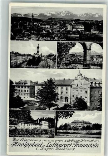 Traunstein 1934 Hindenburgplatz Kurhaus Hotel