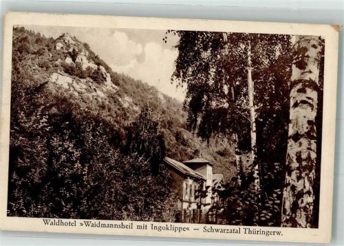 Bad Blankenburg Waldhotel Waidmannsheil mit Ingoklippe Schwarzatal