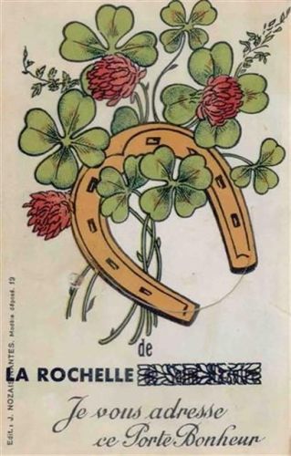 La Rochelle La Rochelle (Frankreich) Leporello, Hufeisen, Glücksklee II- (kleines Loch VS)
