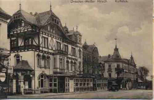 Dresden Dresden (o-8000) Mechanik-Karte mit Leporello Weisser Hirsch, Kurhaus, Handlung I-II (leicht fleckig RS)