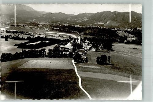 Gaißach Fliegeraufnahme Ort handschriftlich Foto Original aus Archiv eines Ansichtskartenverlages