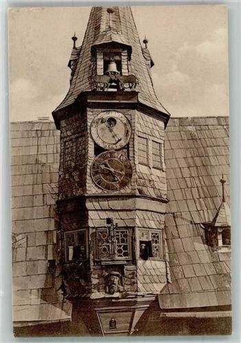 Ochsenfurt Kunst-Uhr aus dem Jahre 1505 am Rathaus Fotograf August Hofer