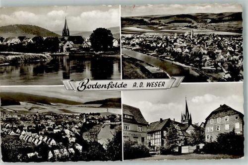 Bodenfelde Panorama und Fliegeraufnahme des Ortes an der Weser mit der Christuskirche