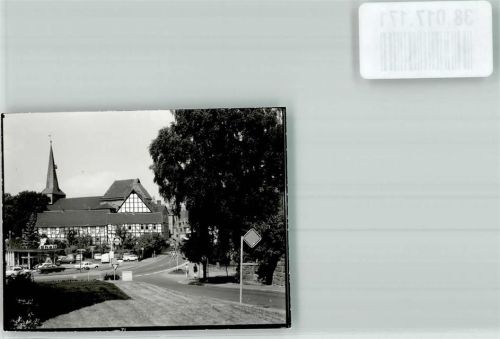 Uslar Mühlentor mit St. Johannis Kirche und Shell-Tankstelle Foto Original aus Archiv eines Ansichtskartenverlages Ort handschriftlich