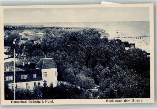 Grömitz Blick nach dem Strand Frisör Ostseebad
