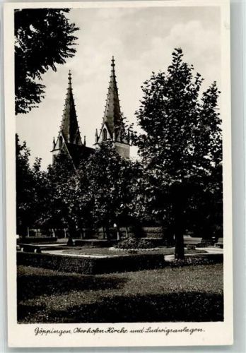Göppingen Oberhofenkirche mit Ludwigsanlagen