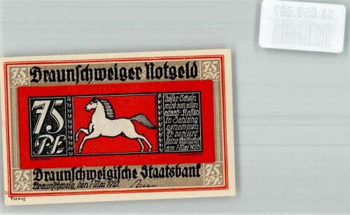 Braunschweig 1921 Gutschein über 75 Pfennig Bad Harzburg Am Kochbrunnen