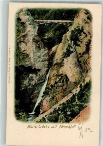 Hohenschwangau 1900 Marienbrücke mit Pöllathfall
