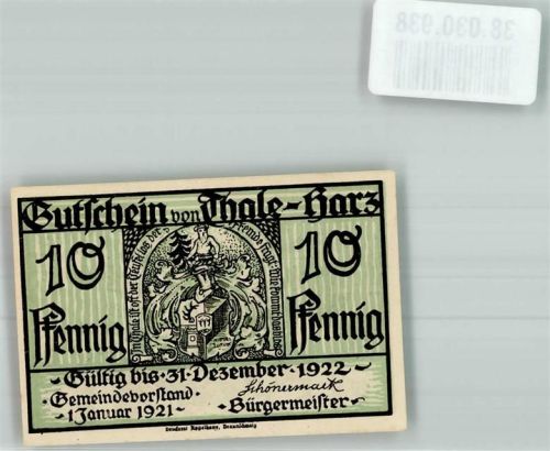 Thale 1921 10 Pfennig