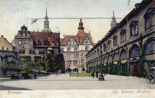 Dresden Dresden (o-8000) Leporello Königliches Schloss, Stallhof II (fleckig VS)