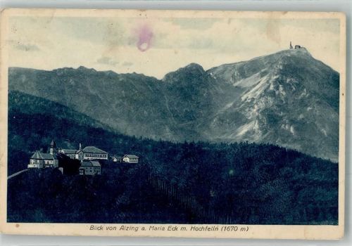 Maria Eck 1930 mit Franziskaner-Minoriten Kloster und Hochfelln