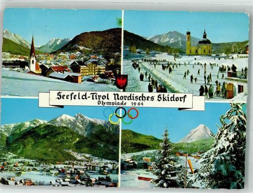 Seefeld 1966 Kirche Eis- Stadion Olympiade 1964