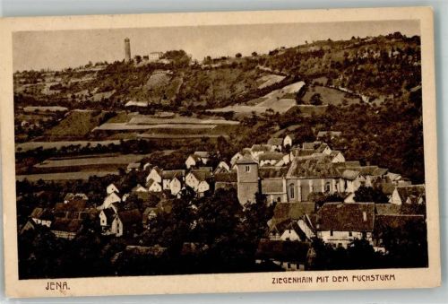 Jena 1926 Ortsteil Ziegenhain mit Marienkirche und dem Fuchsturm Verlag Louis Glaser 10700