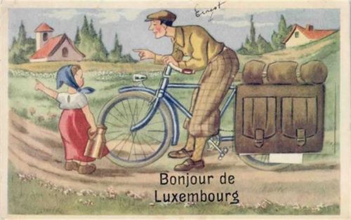 Luxembourg Luxemburg (Luxemburg) Leporello, Mann fragt Kind nach dem Weg I-II (Marke entfernt)
