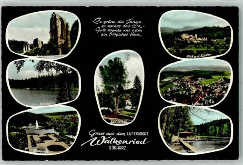 Walkenried Ehemaliges Kloster Priorteich Braunlage Bad Sachsa Kurparksee Fliegeraufnahme des Ortes