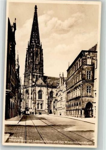 Münster Prinzipalmarkt mit Lambertikirche Verlag Bruno Hansmann No. 60056 Notopfermarke