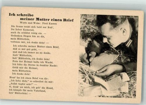 Text des Liedes Ich schreibe meiner Mutter einen Brief von Fred Kassen Verlag Robert Franke 112