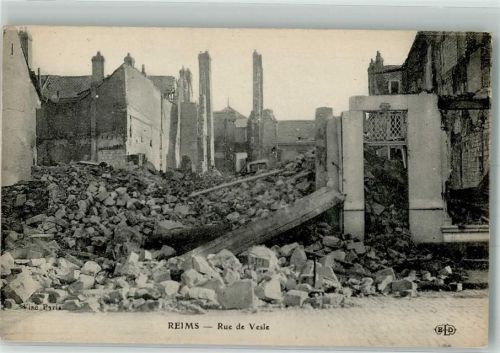 Reims Rue de Vesle zerstörte Gebäude
