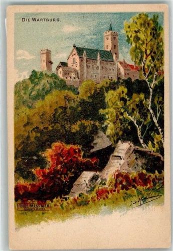 Wartburg Wartburg Thee Messmer Reklame sign. Lithographie