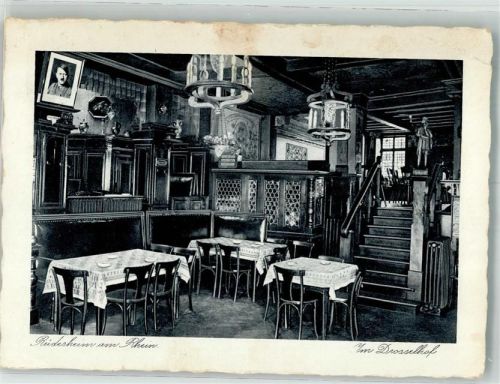 Rüdesheim 1938 Im Drosselhof Gaststube mit Hitlerbild