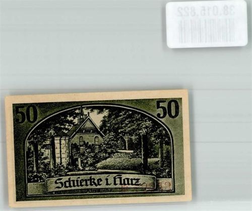 Schierke 1921 Gutschein über 50 Pfennig Goethe's Faust Alte Kirche