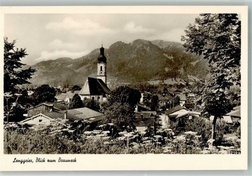 Lenggries mit Pfarrkirche St. Jakobus und Brauneck Verlag Peter Triem 2144