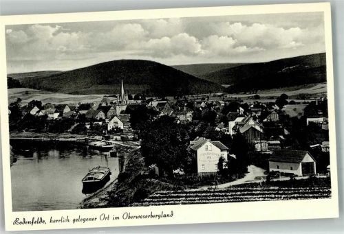 Bodenfelde Panorama des Ortes an der Weser mit der Christuskirche Fotograf Meseke