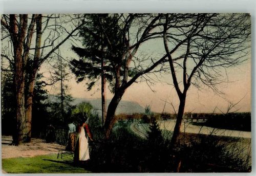 Höxter 1911 Felsenkeller mit Weserbrücke