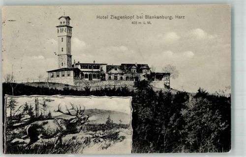 Blankenburg 1912 Hotel Pension und Aussichtsturm Ziegenkopf