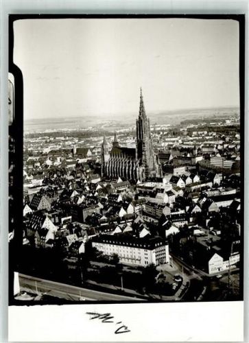 Ulm Vogelschau Münster Ort handschriftlich Foto Original aus Archiv eines Ansichtskartenverlages