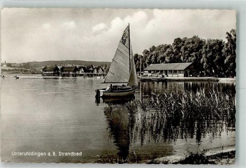 Unteruhldingen 1958 Schwimmbad Segelboot