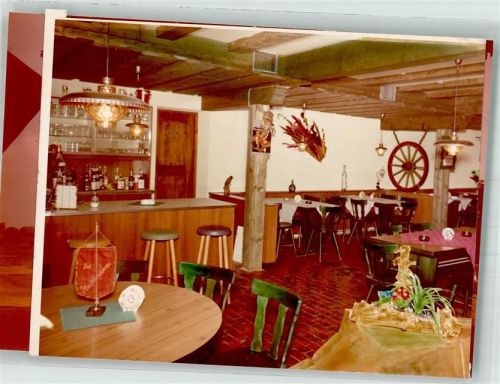 Maierhöfen Gasthaus Fluggenstube Gaststube mit Bar Foto Original aus Archiv eines Ansichtskartenverlags Ort handschriftlich
