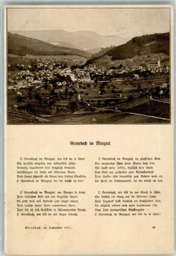 Gernsbach 1920 Gedicht Lied